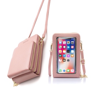 Ready Stock Cellphone Bag Touch Screen Mobile Phone Bag 3 Zippers Cellphone Bag for Women Sling Phone Wallet