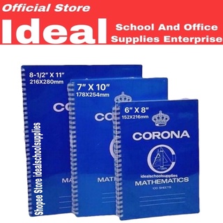 Corona Mathematics Notebook / Math Notebook 100 SHEETS