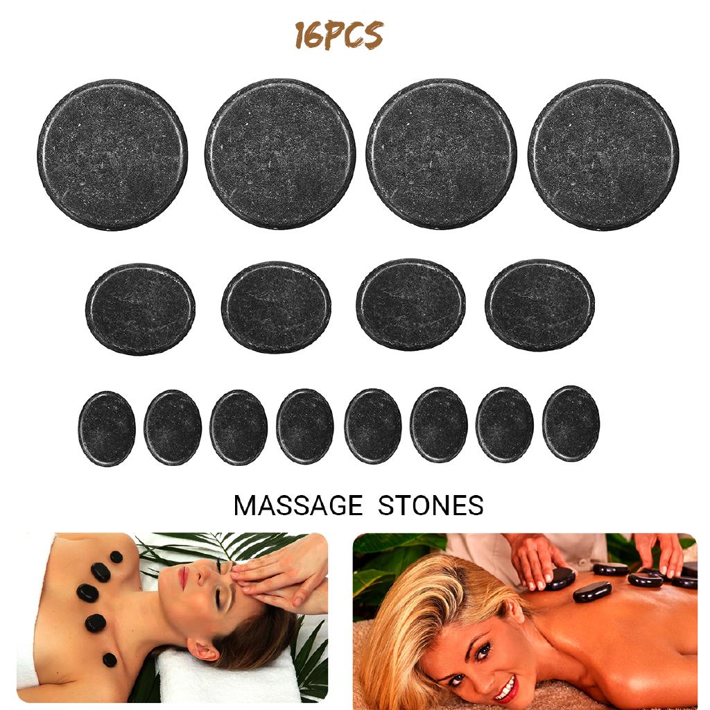 16 Pcs Massage Stones Kit Set Hot Heater Spa Rock Basalt