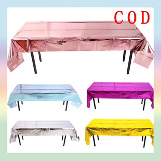 Simrises 1x2.7M Rectangular Waterproof Glitter PET Tablecloth Table Cover Party Decor