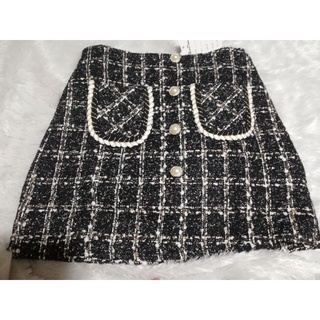 Tweed skirt (black and brown)