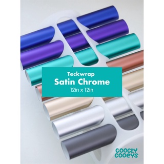 Teckwrap Satin Chrome Adhesive Vinyl Stickers 12x12