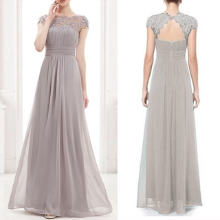 S-XXL Women's Elegant Lace Wedding Evening Party Maxi Dress (2)