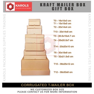 (Karol's) Carton box Corrugated Box Packaging Kraft Brown Kraft Mailer Box Gift Box Die cut Box (3)