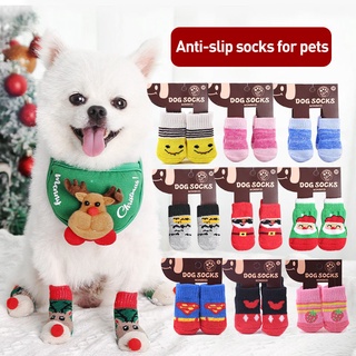 【pet supplies】Pet Dog Cat Socks Anti-Slip Dog Cat Cotton Soft Indoor Wear Pet Socks mjbd