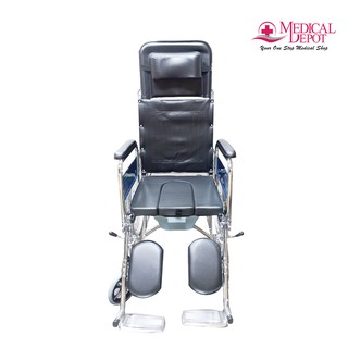 MedX Reclining Commode Wheelchair - Medical Depot