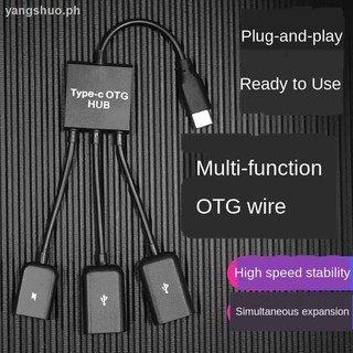 ✘✐♠PBOOK multi-function OTG data cable Android micro usb mobile phone to adapter type-c connection mouse keyboard U disk three-in-one hub split line Huawei one for three pairs