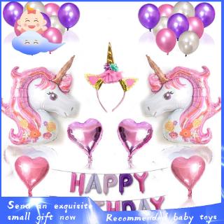 110CM Ready Stock - Giant Unicorn Balloon Kids Girl Happy Birthday Party Decoration Festive Decor