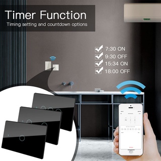 Smart Wifi Light Switch 120V-240V Wall Touch Switch No Neutral Wire Required Home Switch for Lights (2)