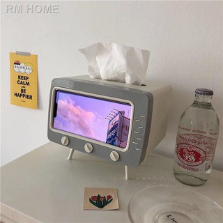RM Multifunctional tissue box mobile phone holder creative retro TV watch stand (2)