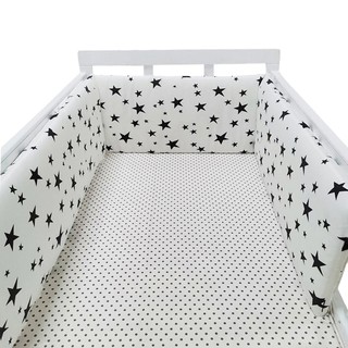 ♕▪Baby Crib Bumper For Newborns Soft Cotton Bed Detachable Zipper Room Decoration Infant Cot Protect