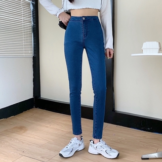 Elasticity High Waist Ankle Skinny Jeans YKK Zipper (1)