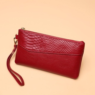Crocodile Pattern Genuine Leather Wallet Women's Long Zipper Handbag First Layer Cowhide2021New Fash