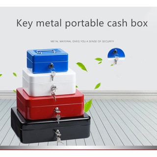 ♬Metal cash box portable money box with lock cashier box cashier box password box storage box✭
