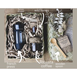 Kalinga Robusta Coffee Gift Box With Calayan Island Wild Honey + French Press Sustainable Packaging