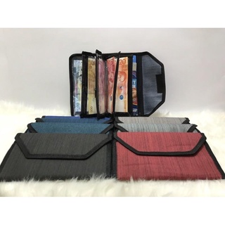 new products☃๑✖6-Zipper Polywash Booktype Money Bills Organizer (Assorted Colors and Design)