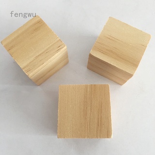 Fengwu Zhizhong Huicisy Pack Solid Wood Cube Wooden Square Blocks Kids Early Educational Toys Assemblage Block Embellishment