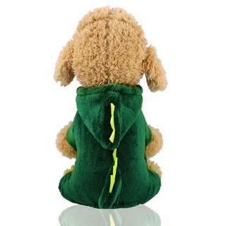 BHY New Warm Soft Coral Velvet Pet Dog Clothes Cute Dinosaur Dog Costume Puppy Dog Coat Hooded Jacke (6)