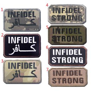 Embroidered INFIDEL STRONG CP ACU Tactical Badge USA Army Morale Hook & Loop Embroidery Decorative Patches