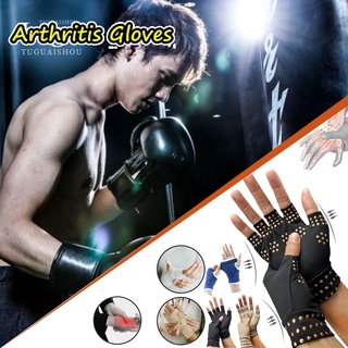 1 Pair Magnetic Therapy Fingerless Gloves Arthritis Pain Relief Heal Joints Braces Supports Health C