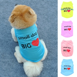 COD Summer Cute Small Dog Big Heart Print Dog Puppy Doggie Vest Pet Clothes Costume