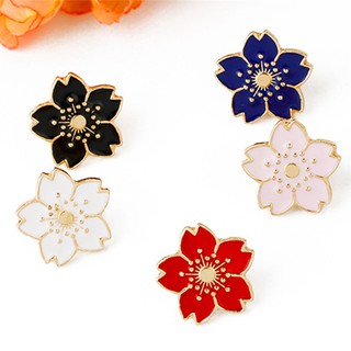 ღღ 5PCS Enamel Flower Brooch Pin Shirt Collar Pin Corsage Badge Women Jewelry