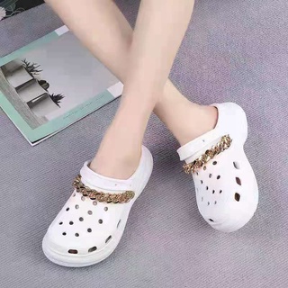 Crocs Bae clog chain design platform high-heeled sandals for women lightweight all-rubber (9)