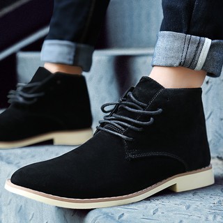 Men's Suede Leather Boot Ankle Boots Vintage Style High Top Formal