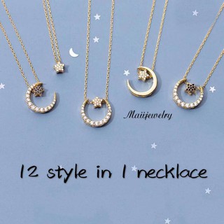 [Maii] 12 Style in 1 necklace Magical La Lune Moon and Star Jewelry Necklace NR