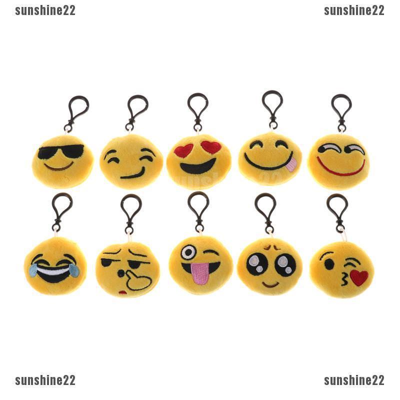 10pcs/lot N6cm Cute Emoji Smiley Emoticon Amusing Key Chain Toy Gift Mini