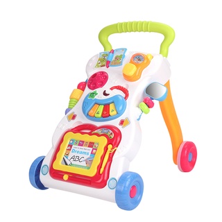 Baby Walker Anti-Rollover Sit-to-Stand Walker Stroller with Multiple Activities Music Toys Push Pull (1)