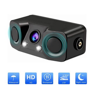 ✶☸❏HD Car Rear View Camera 3 in 1 Parking Radar Detector Sensor LED Night Vision Waterproof Reverse