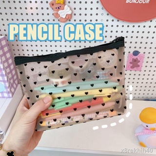 Spot goods ❀♘﹊<24h delivery>W&G Mesh cosmetic bag love storage bag simple large capacity wash bag po
