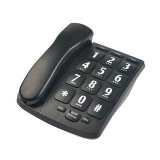 Amplified Big Button Landline Phones for Seniors Perfect for Low Vision and Hearing Impaired Aids with Loud Handsfree Speakerphone Telephone Landline Wall Phone(Black)