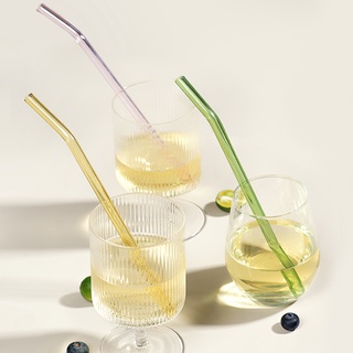 Heat And High Temperature Resistant Glass Straw 8mm*18cm Elbow