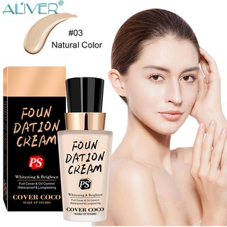 Aliver Liquid foundation Nude makeup Concealer Skin care isolation Brighten Concealer powder 40ml (1)