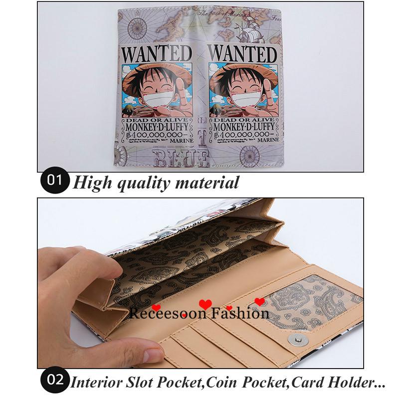 Anime One Piece Wallet Luffy Purse Clutch Long Wallets Gifts (7)