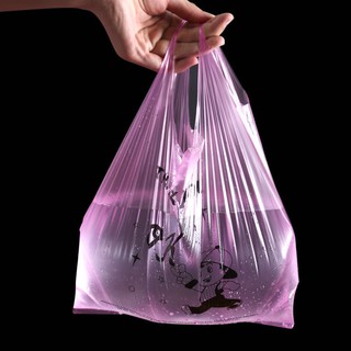 100PCS Thank you printed Lovely Shopping Bags Supermarket Plastic Bags With Handle (6)