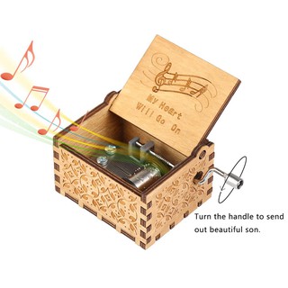 Wooden Hand Crank Music Box Theme Birthday Holiday Gift​ (4)