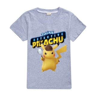 summer Baby Bayi Pokemon Kids Pikachu Short Sleeve Tee Shirt Boy Girl Cartoon Tops Party Tee 100% cotton
