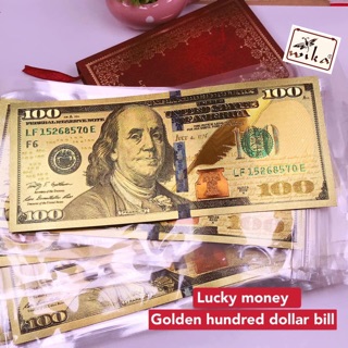 (Wika) lucky money golden hundred dollar bill (1)