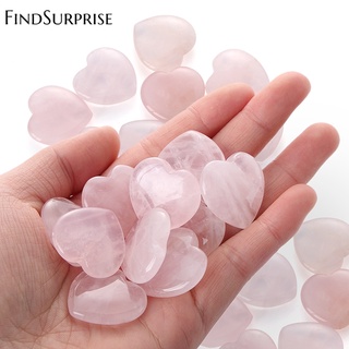 [Ready Stock] Natural Rose Quartz Heart Pink Crystal Carved Palm Love Healing Gemstone Crafts Pendants