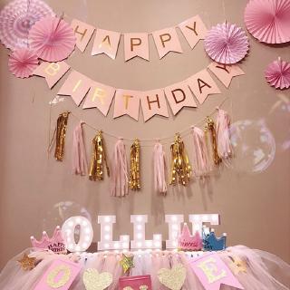 1Set Happy Birthday Banner Paper Flags Bunting Banners DIY Kids Birthday Party Decoration Party Needs (1)