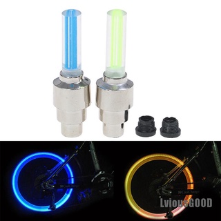 ◈[LviousGOOD] 2pcs Neon Lights Color Tyre Wheel Valve Cap Light LED Lamp Flash Car Tire