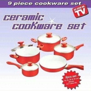 Ceramic pan set 9pcs Non-stick pan