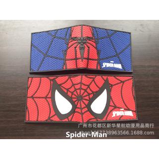 Marvel Spiderman The Avengers DC Batman Silica gel Comics Cartoon Short Two-Fold PU Leather Wallet Student Wallet 11.5*9CM