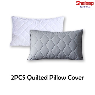 Sheleep 2PCS Waterproof Pillow Protector Quilted Pillow Cover Bed Bug Pillowcase with Zipper 20"x30”
