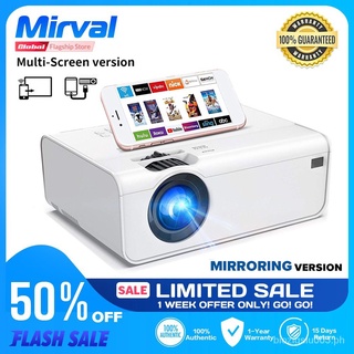 【WiFi Wireless Mirroring】Mirval Y4 720P Mini LED Portable Projector Home Theater Projectors 2500 Lumens