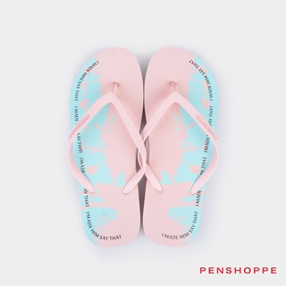 Penshoppe Women's Printed Flip Flops (Pink)