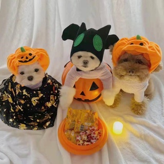 Pets Halloween Pumpkin Hat Puppy Cat Plush Hat Halloween Pet Accessories